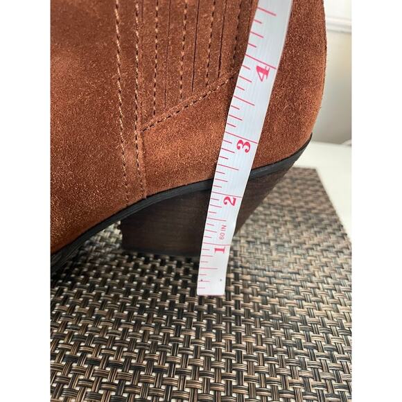 Zodiac Women's Robyn Pointed Toe Booties Size 7.5M Leather Ankle Boots Cognac - Picture 13 of 14